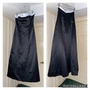 Long formal black silk dress